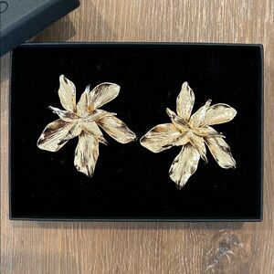 Gold Floral Earrings from Anthropologie